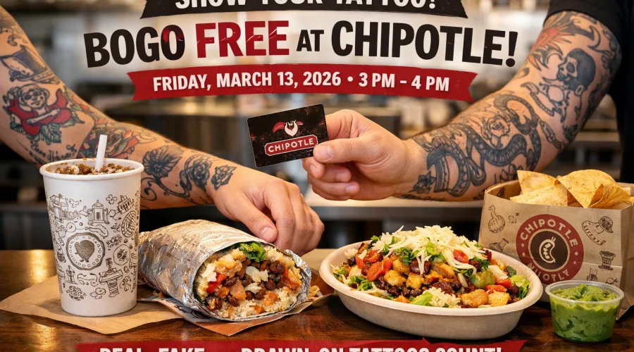 Chipotle BOGO tattoo deal